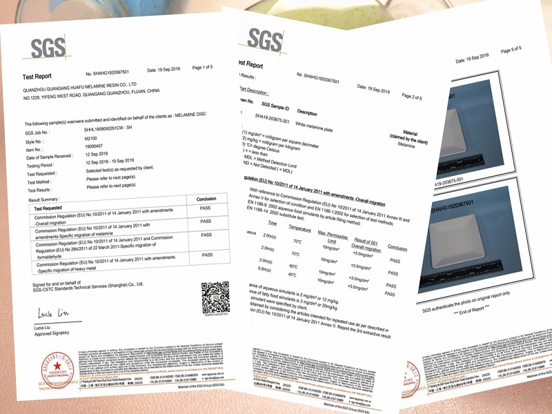 2019 شهادة SGS: مسحوق الميلامين في الصين